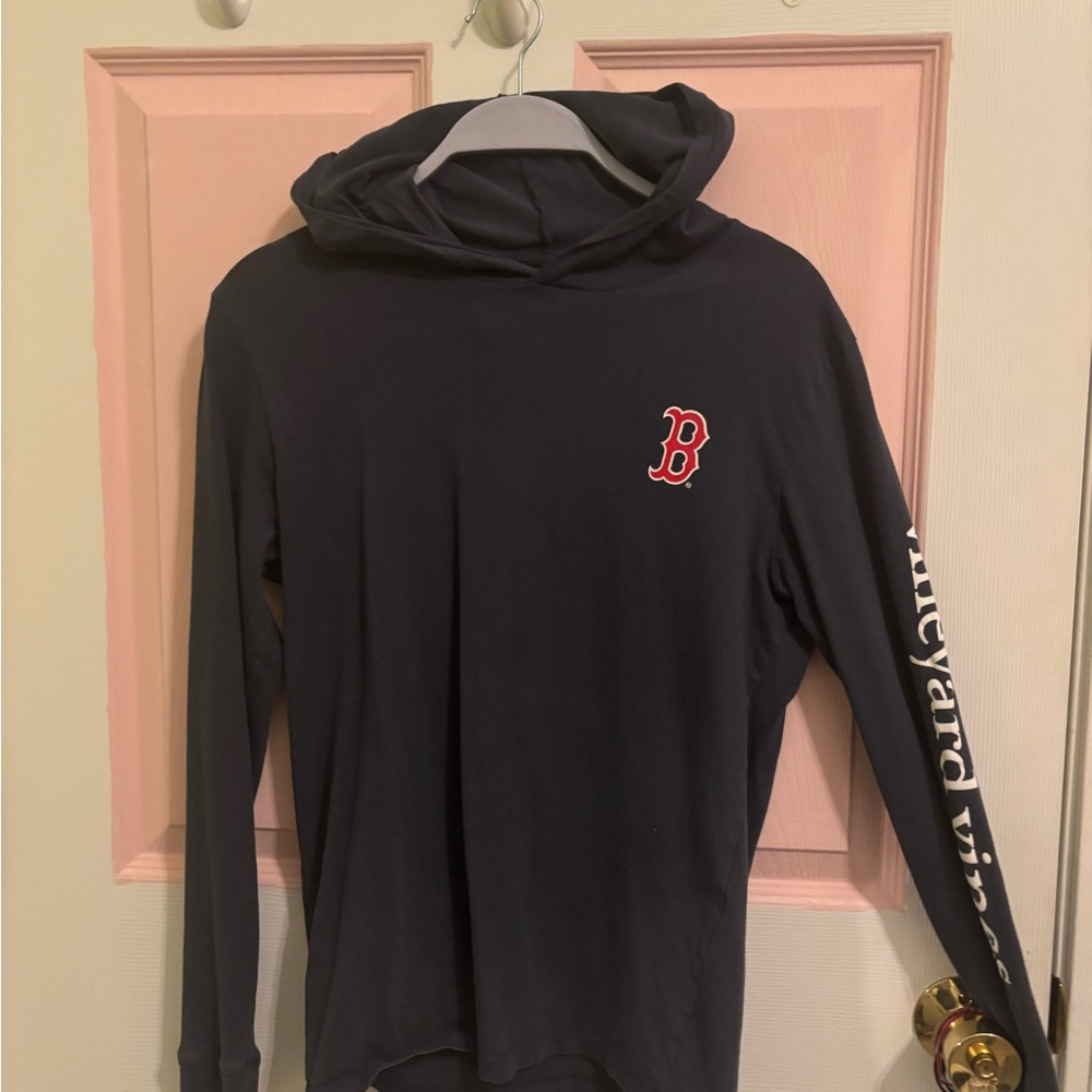 Vineyard Vines Kids Navy Hoodie with Red and White Accents